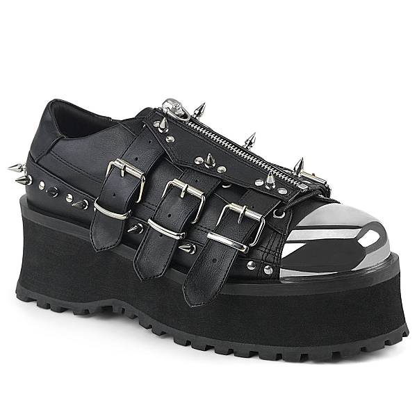 Buty Na Platformie Demonia Gravedigger-03 Damskie - Czarne PL8264-719